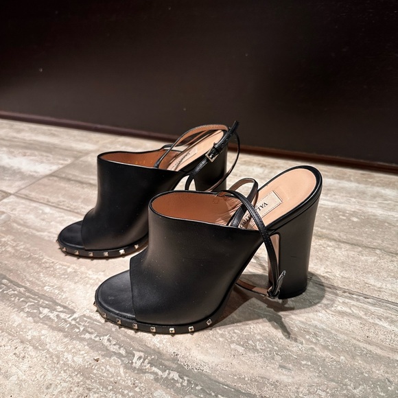 Valentino Shoes - Valentino Black Studded Mules